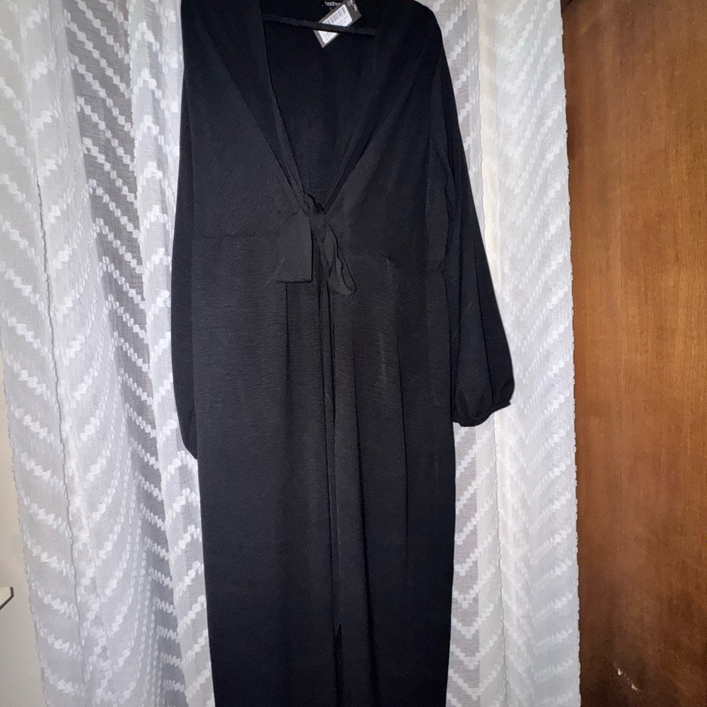 Elegant Black Women's Tie Dress